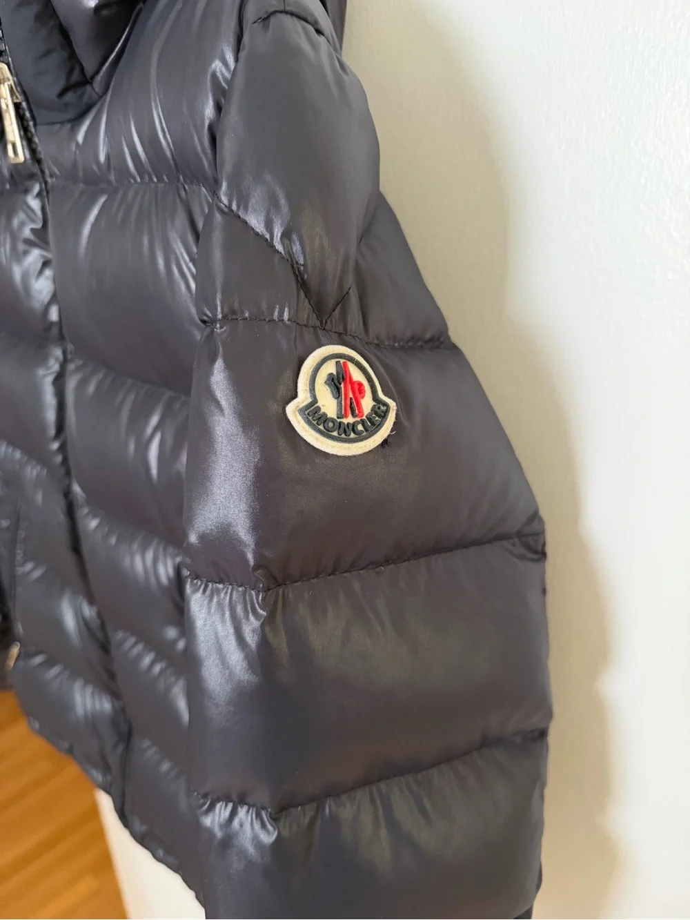 Authentic Moncler Quilted Puffer Jacket with Hood for Kids